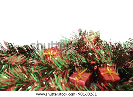  lawn ornaments, fairy bell, and Christmas gifts small isolated on white background
