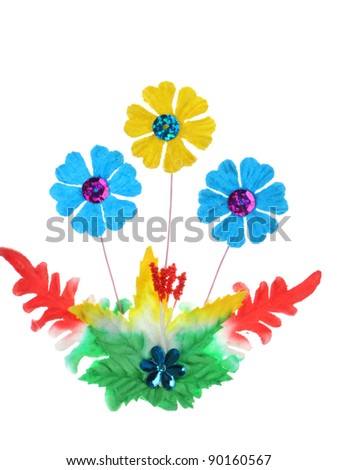    flower invents from paper on white background