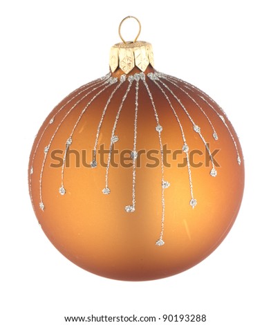 beautiful  christmas ball on white  isolated  background.  Studio photography