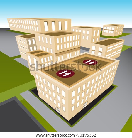 An image of a city hospital.