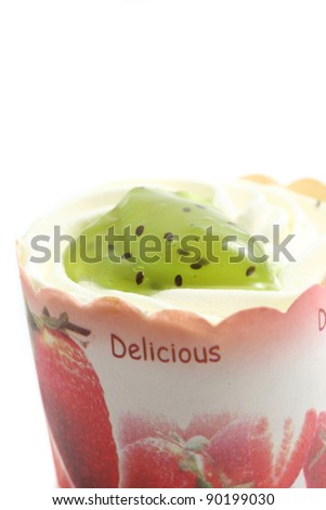 kiwi cupcake isolated in white background