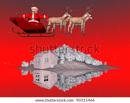 Santa Claus on his sleigh