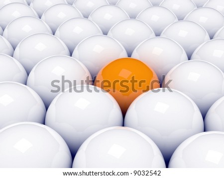 Alone 3d orange ball Royalty-Free Stock Photo #9032542