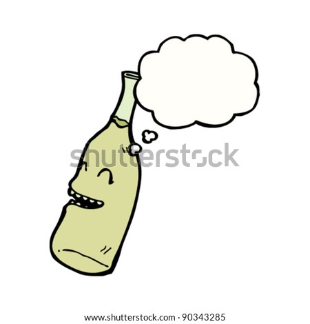 happy cartoon winebottle