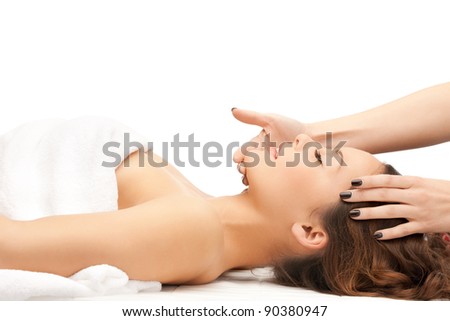 picture of beautiful woman in massage salon