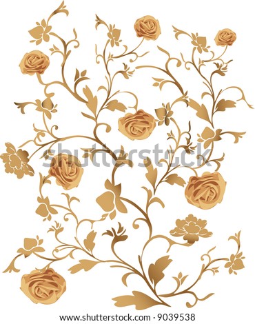 Floral Background - Vector roses