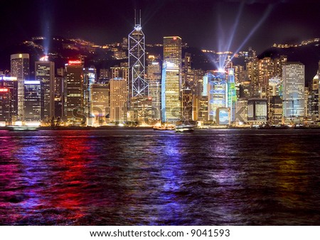 hong kong harbour laser light show