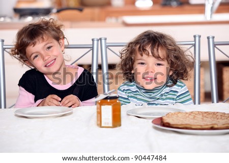 little girls having a snack