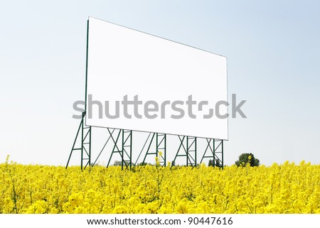 Big Billboard in a rapeseed field