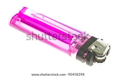 pink lighter isolated on a white background