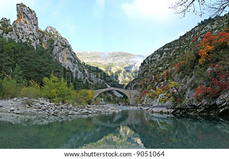 Stroll in the gorges of the Verdon, with the view-point of RANCOUMAS, France Royalty-Free Stock Photo #9051064