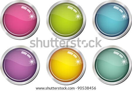 Glassy colorful buttons