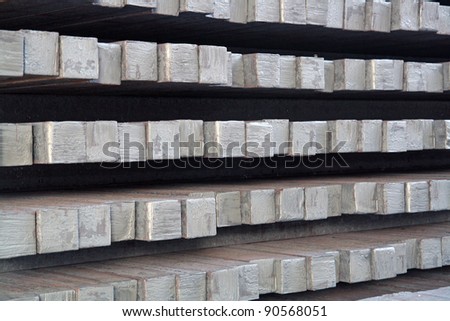 piles of iron blocks