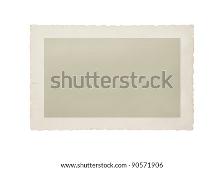 Old photo isolated on white with clipping path for the inside