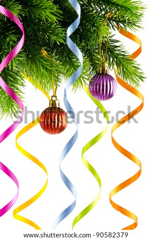 Christmas decoration on the white