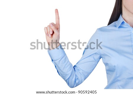 woman shows a gesture