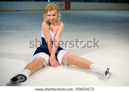 Young skater on the ice is