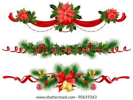 Christmas festive decoration with  spruce  tree