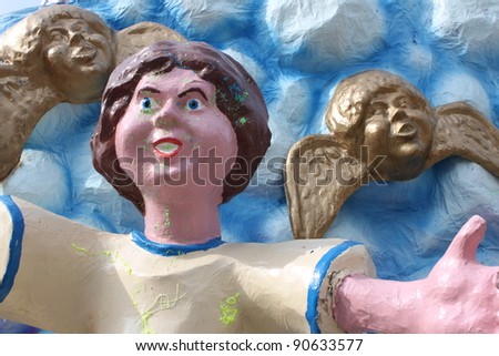 papier mache carnival fest popular figures sculpture in Italy
