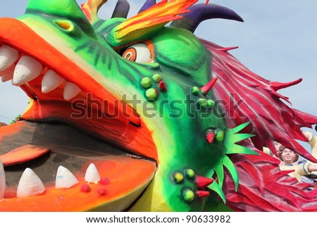 paper mache carnival fest popular figures sculpture in Italy