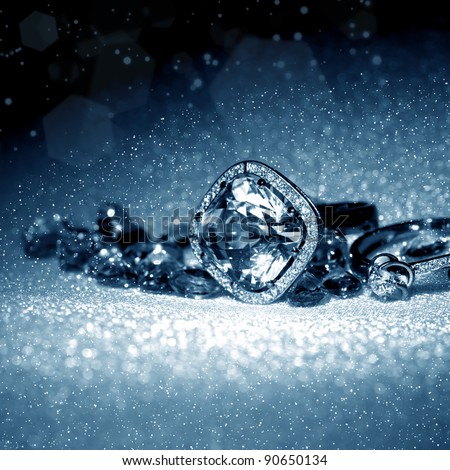 Elegant jewelry ring with jewel stones Royalty-Free Stock Photo #90650134