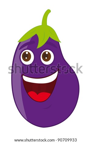 eggplant cartoon over white background. vector illustration
