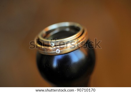 two golden wedding rings