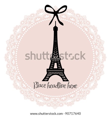 Eiffel tower border template vector/illustration
