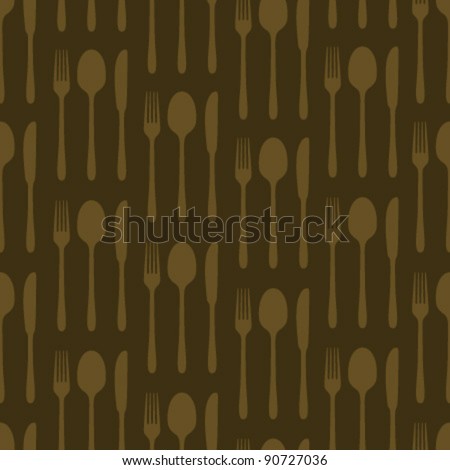 cutlery brown seamless pattern