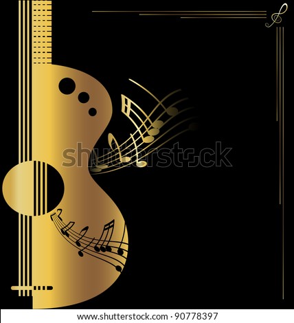 background golden guitar