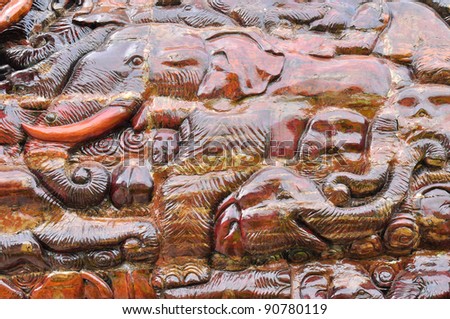 Wood elephant background