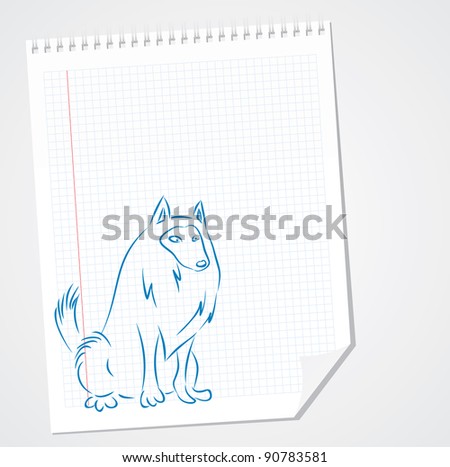 Collie dog vector doodle