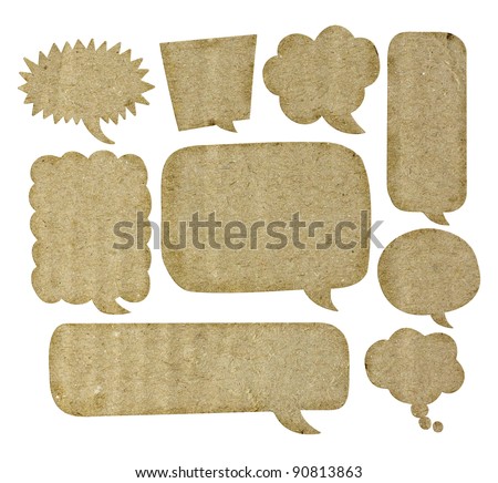recycle paper in bubble speech shape Royalty-Free Stock Photo #90813863