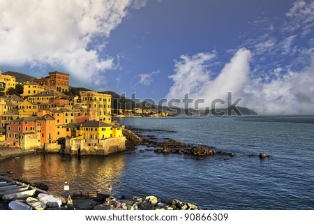 The ancient village on the sea in Genoa Boccadasse