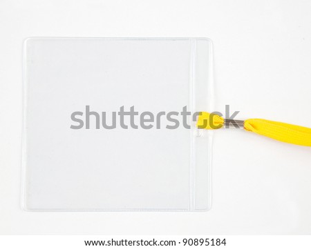 plastic name card holder with yellow rope