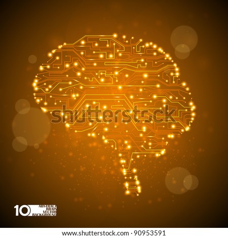 circuit board vector background, technology illustration, form of brain eps10
