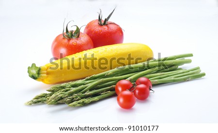 Vegetable family. Fresh green asparagus