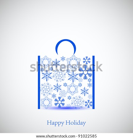 Creative snowflakes bag for your design. Vector illustration. Best choice