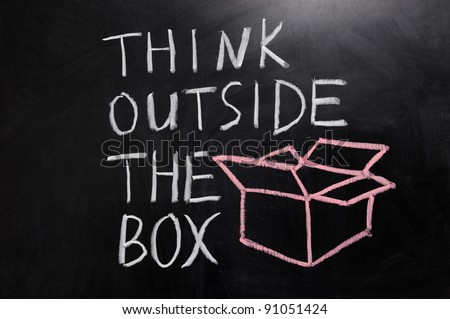 Chalk drawing - concept of "think outside the box"