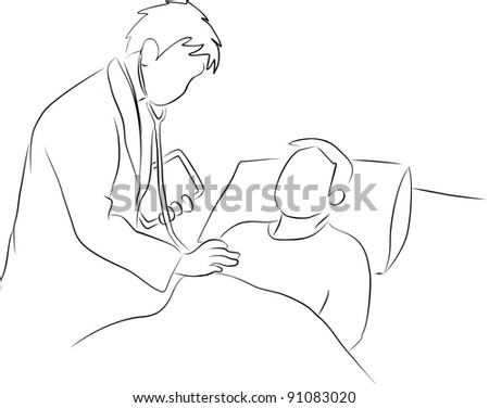 doctor use stethoscope with patient
