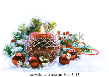 Christmas Decorations on white  background