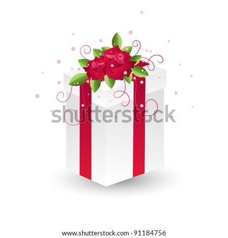 Elegant gift-box with roses