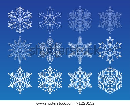 Decorative vector Snowflakes set - winter series clip-art