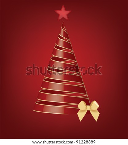 EPS 10 vector  -red isolated christmas tree