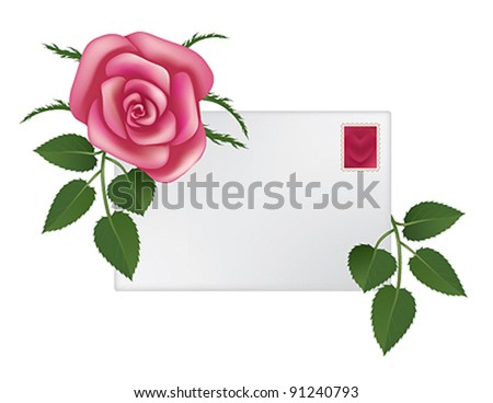 envelope with rose