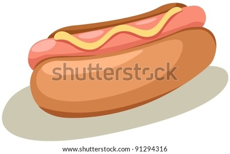 illustration of isolated hot dog on white background