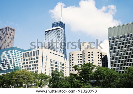 Hancock Building in downtown of Chicago, Illinois