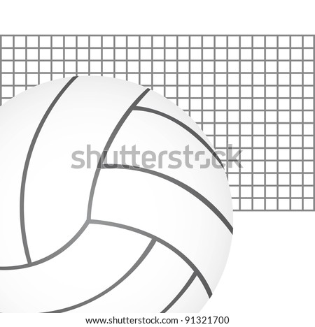 volleyball ball with net over white background. vector