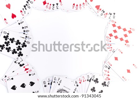 Poker cards on white background.