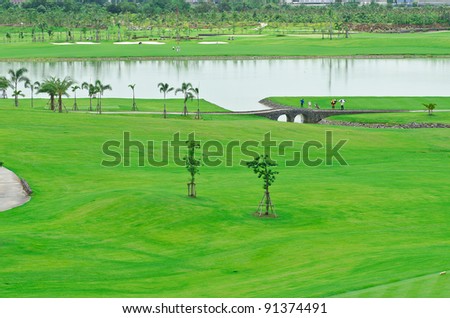 Beautiful landscape picture of a golf court